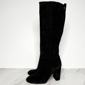 Sam Edelman Caprice Black Suede Knee High Boot 8M